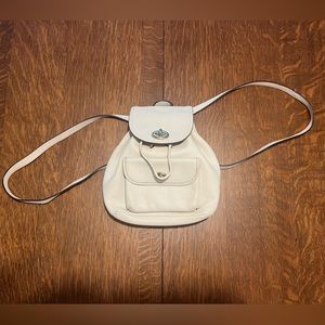 Coach authentic leather backpack bag - White